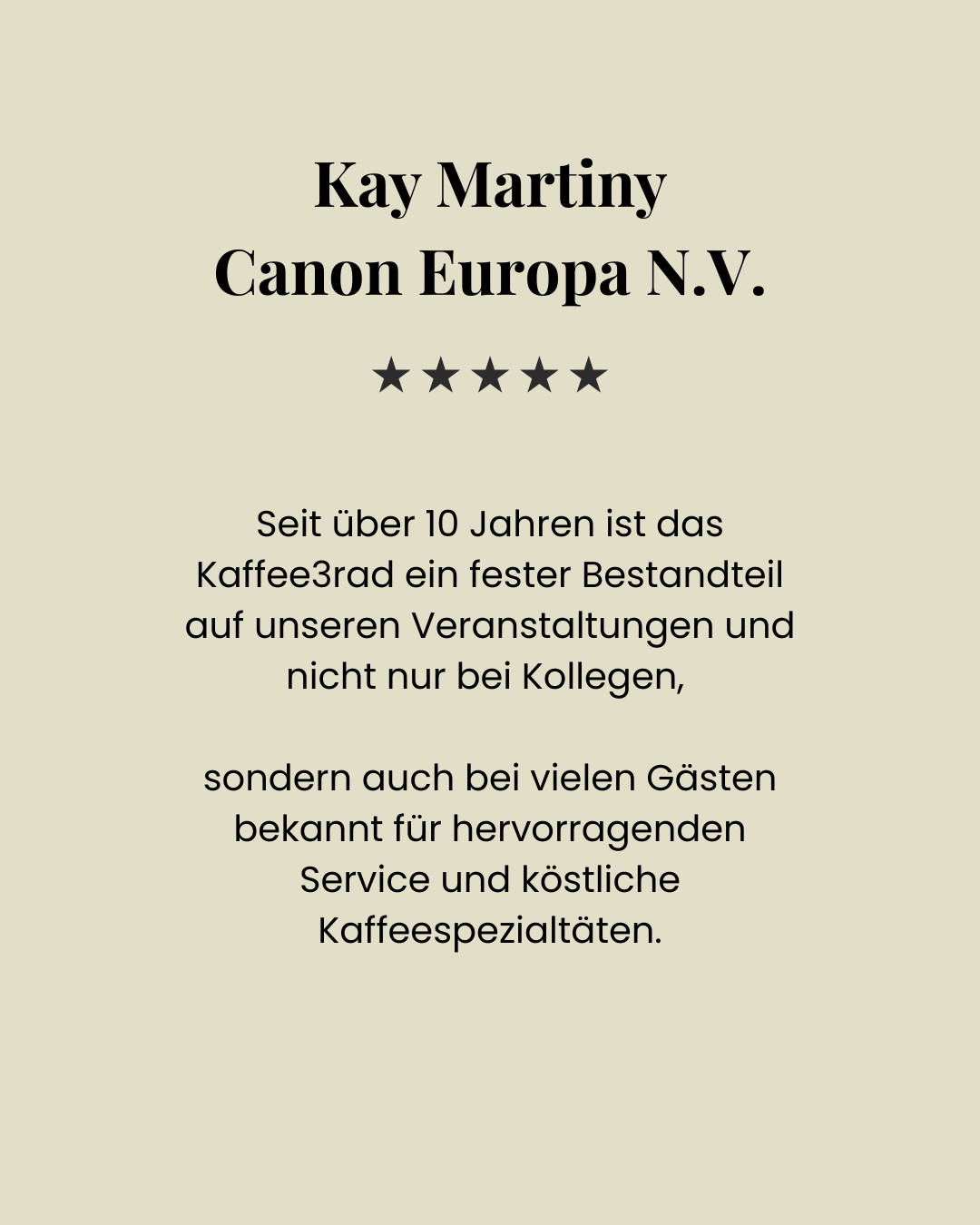 Testimonials Kaffee3rad